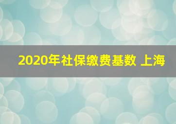 2020年社保缴费基数 上海